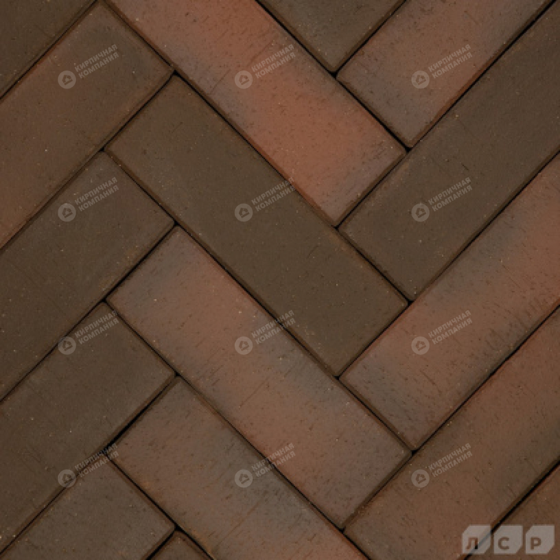 Клинкер тротуарный Темно-Красный Флешинг "Глазго" лонг